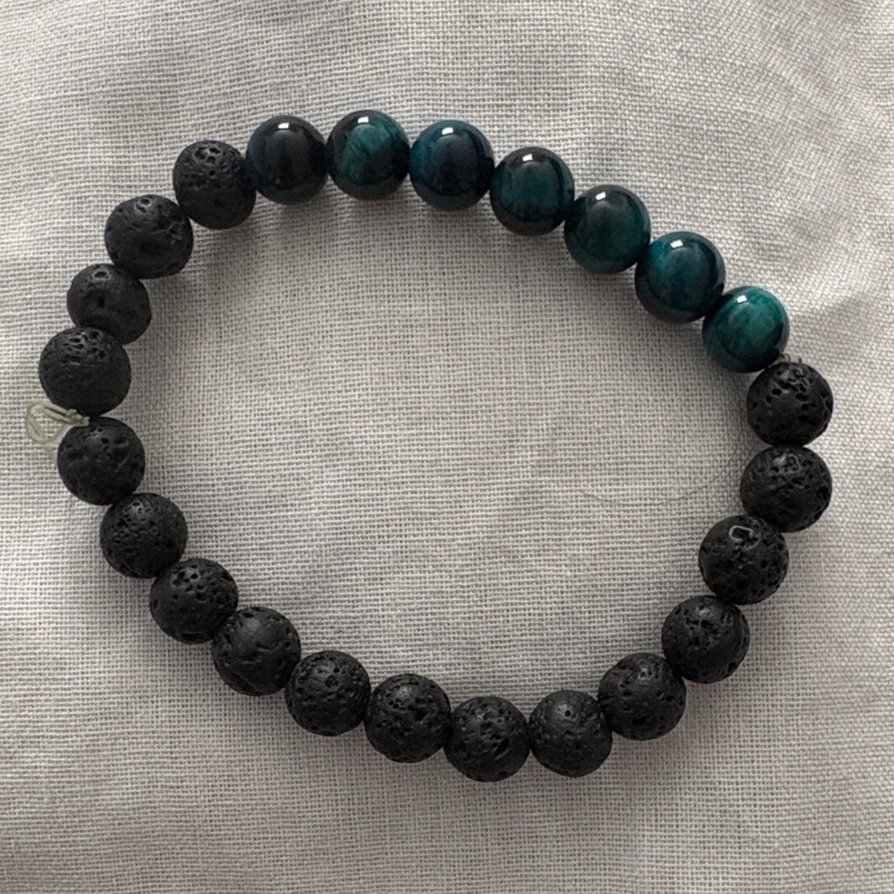 Lava and Teal Crystal Bracelet